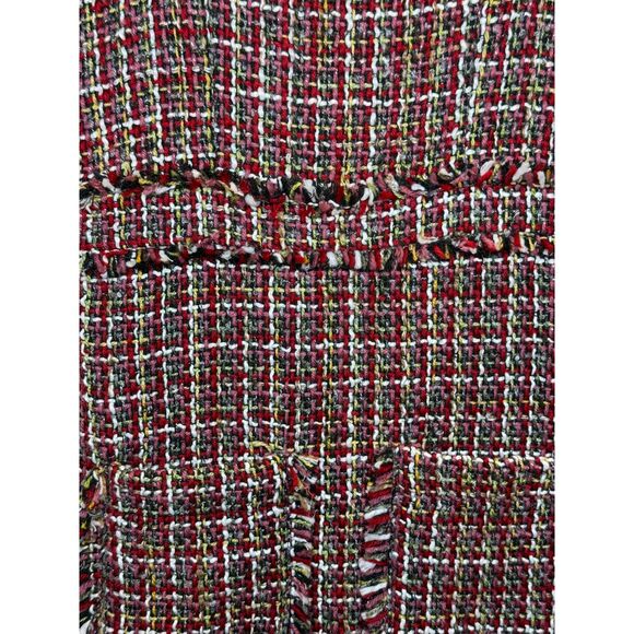 Olivaceous Women's Size S Red Multi Tweed Mini Dress Short Length NWT - Picture 3 of 8